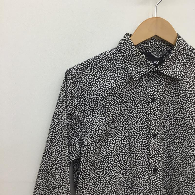 リプレイ REPLAY シャツ、ブラウス 長袖 REPLAY Cotten Patterned Button-up Shirt 総柄 白 / ホワイト / X 黒 / ブラック /  メンズ USED 古着 中古 10128203