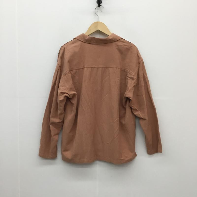 アイテムズ アーバンリサーチ ITEMS URBAN RESEARCH シャツ、ブラウス 長袖 URBAN RESEARCH リネン混オープンカラーシャツ　IT34-13CO10 L 刺繍 茶 / ブラウン /  メンズ USED 古着 中古 10128205