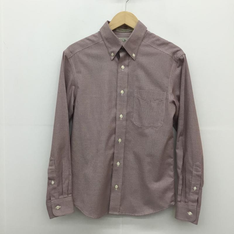 エルエルビーン L.L.Bean シャツ、ブラウス 長袖 L.L.Bean ボタンダウンシャツ XS 千鳥格子 赤 / レッド / X 白 / ホワイト /  メンズ USED 古着 中古 10128206