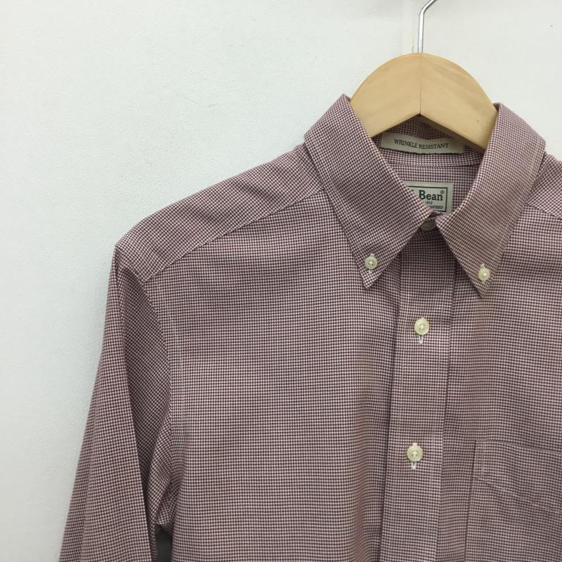 エルエルビーン L.L.Bean シャツ、ブラウス 長袖 L.L.Bean ボタンダウンシャツ XS 千鳥格子 赤 / レッド / X 白 / ホワイト /  メンズ USED 古着 中古 10128206