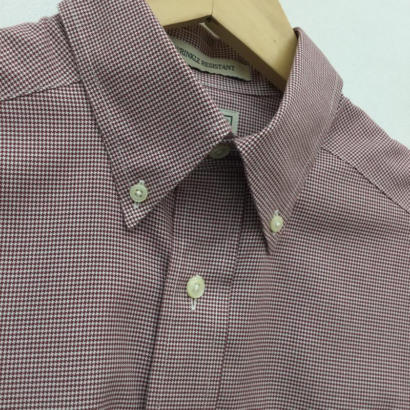 エルエルビーン L.L.Bean シャツ、ブラウス 長袖 L.L.Bean ボタンダウンシャツ XS 千鳥格子 赤 / レッド / X 白 / ホワイト /  メンズ USED 古着 中古 10128206