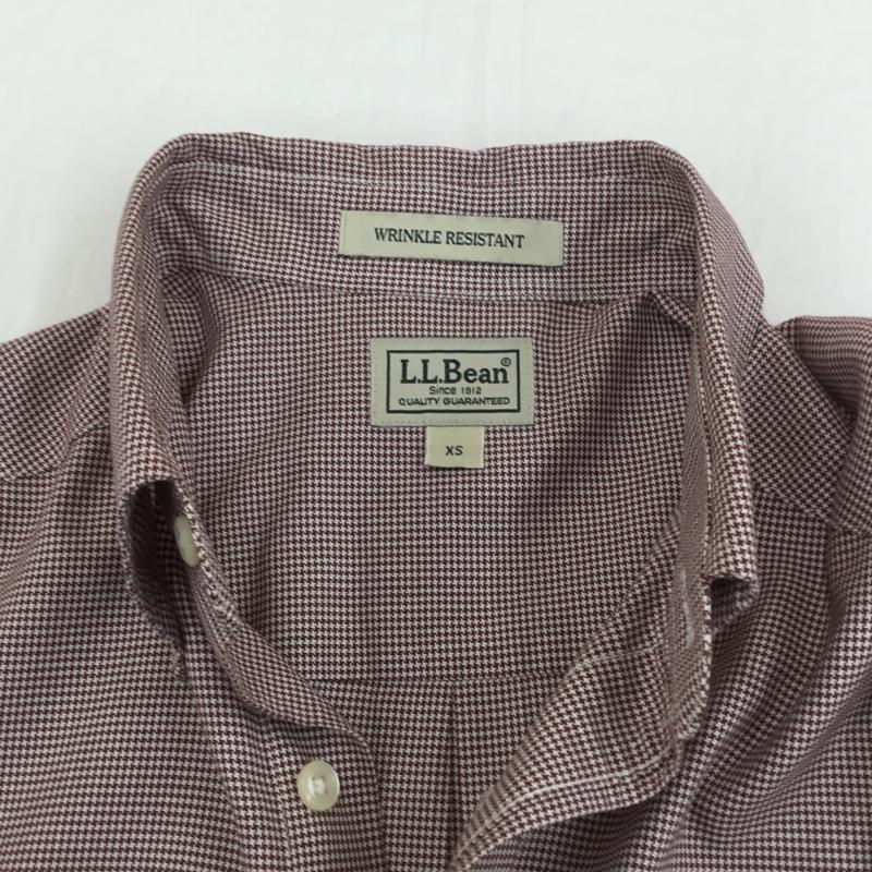 エルエルビーン L.L.Bean シャツ、ブラウス 長袖 L.L.Bean ボタンダウンシャツ XS 千鳥格子 赤 / レッド / X 白 / ホワイト /  メンズ USED 古着 中古 10128206