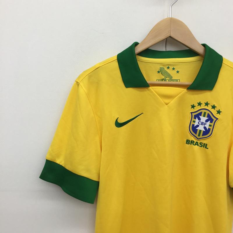 ナイキ NIKE カットソー 半袖 NIKE ブラジル代表2013レプリカユニフォーム　518730-703 S ロゴ、文字 黄 / イエロー / X 緑 / グリーン /  メンズ USED 古着 中古 10128208