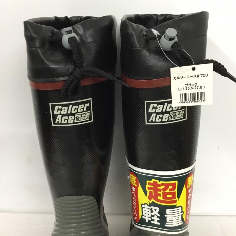 古着 USED シューズ シューズ カルサーエース 安全長靴 福山ゴム LL 作業用長靴 LL ロゴ、文字 黒 / ブラック /  メンズ USED 古着 中古 10128219