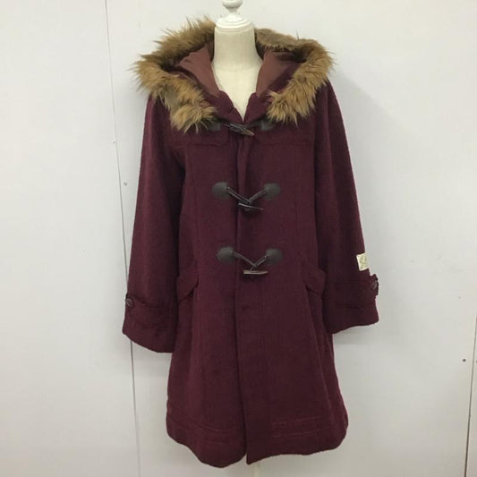アクシーズファム axes femme コート コート一般 L 無地 えんじ / ワインレッド /  レディース USED 古着 中古 10128221