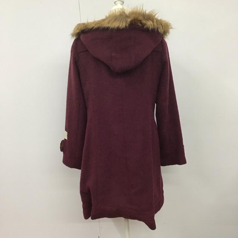 アクシーズファム axes femme コート コート一般 L 無地 えんじ / ワインレッド /  レディース USED 古着 中古 10128221
