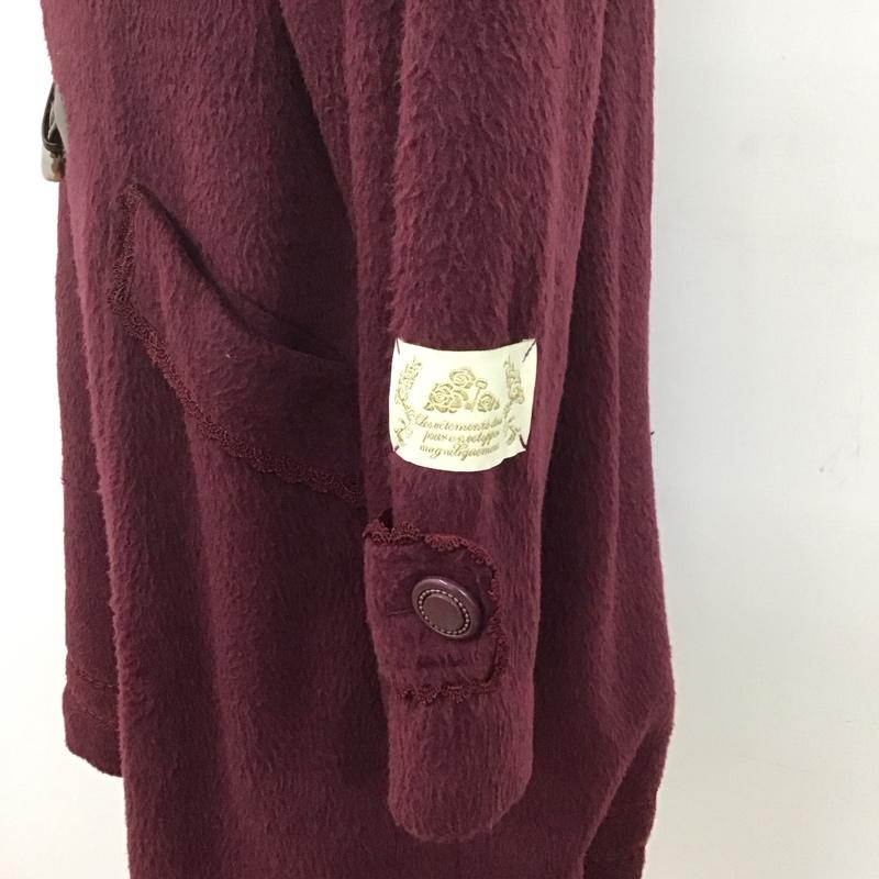 アクシーズファム axes femme コート コート一般 L 無地 えんじ / ワインレッド /  レディース USED 古着 中古 10128221