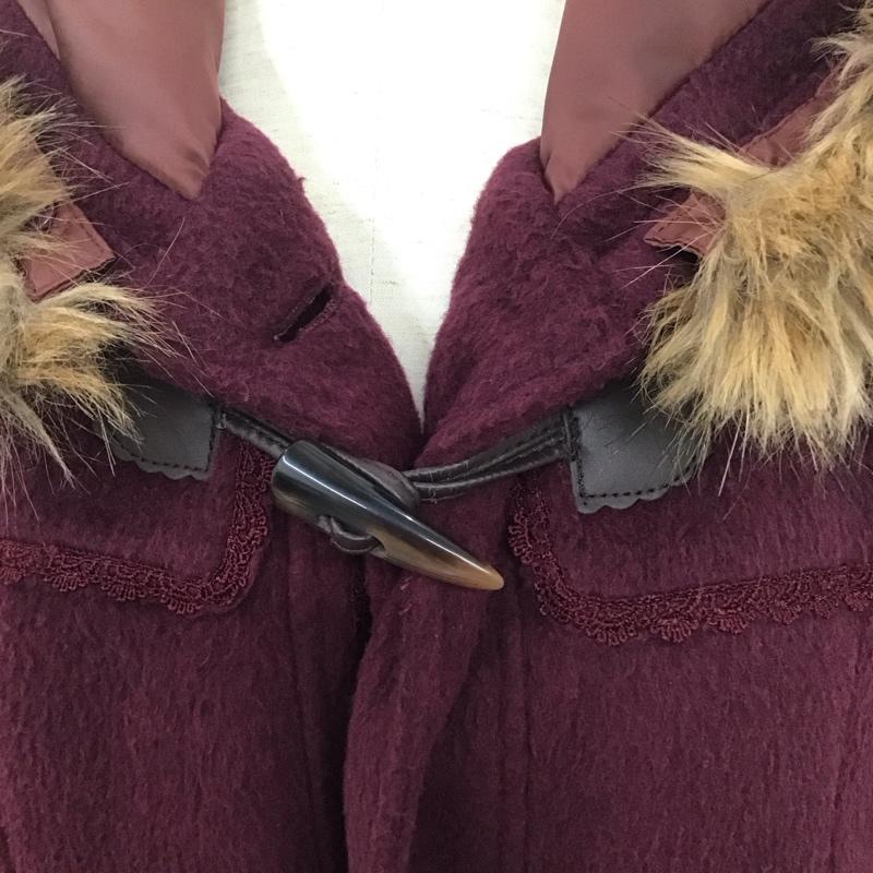 アクシーズファム axes femme コート コート一般 L 無地 えんじ / ワインレッド /  レディース USED 古着 中古 10128221