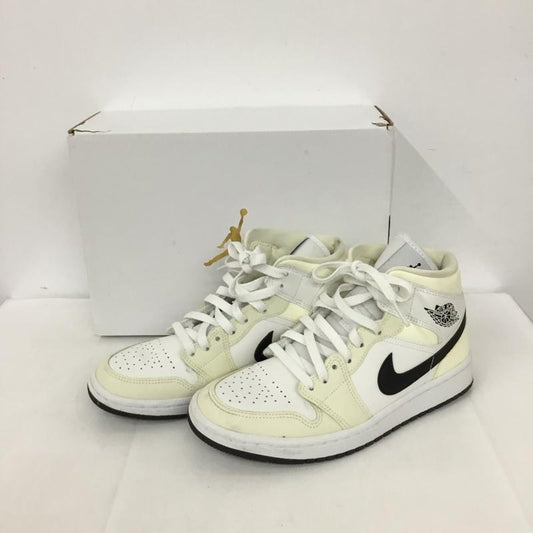 ナイキ NIKE スニーカー スニーカー BQ6472-121 WMNS AIR JORDAN 1 MID 24.5cm 箱有 24.5cm ロゴ、文字 白 / ホワイト / X オフホワイト / オフホワイト / X 黒 / ブラック /  レディース USED 古着 中古 10128228