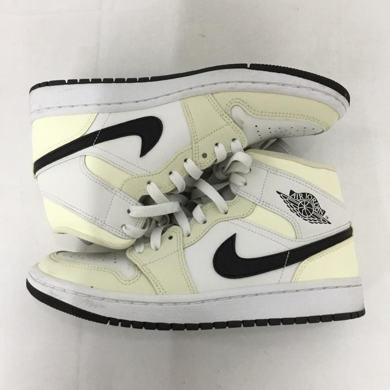 ナイキ NIKE スニーカー スニーカー BQ6472-121 WMNS AIR JORDAN 1 MID 24.5cm 箱有 24.5cm ロゴ、文字 白 / ホワイト / X オフホワイト / オフホワイト / X 黒 / ブラック /  レディース USED 古着 中古 10128228