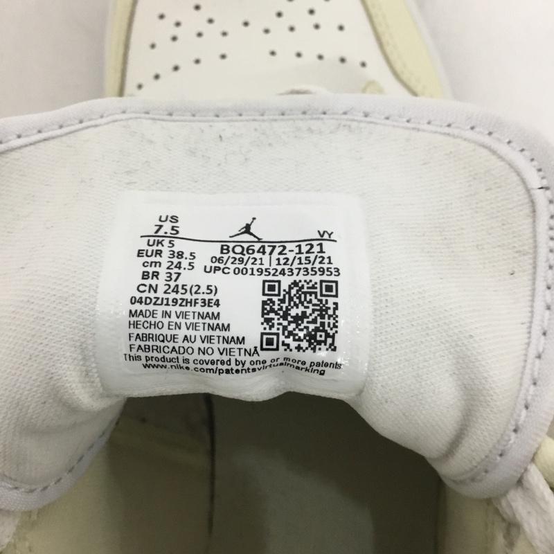 ナイキ NIKE スニーカー スニーカー BQ6472-121 WMNS AIR JORDAN 1 MID 24.5cm 箱有 24.5cm ロゴ、文字 白 / ホワイト / X オフホワイト / オフホワイト / X 黒 / ブラック /  レディース USED 古着 中古 10128228