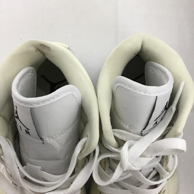 ナイキ NIKE スニーカー スニーカー BQ6472-121 WMNS AIR JORDAN 1 MID 24.5cm 箱有 24.5cm ロゴ、文字 白 / ホワイト / X オフホワイト / オフホワイト / X 黒 / ブラック /  レディース USED 古着 中古 10128228