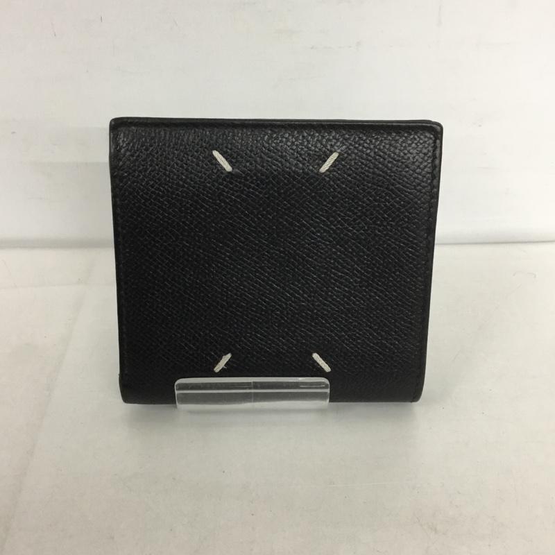 メゾン マルジェラ Maison Margiela 財布 二つ折り レザー 無地 黒 / ブラック /  メンズ USED 古着 中古 10128245