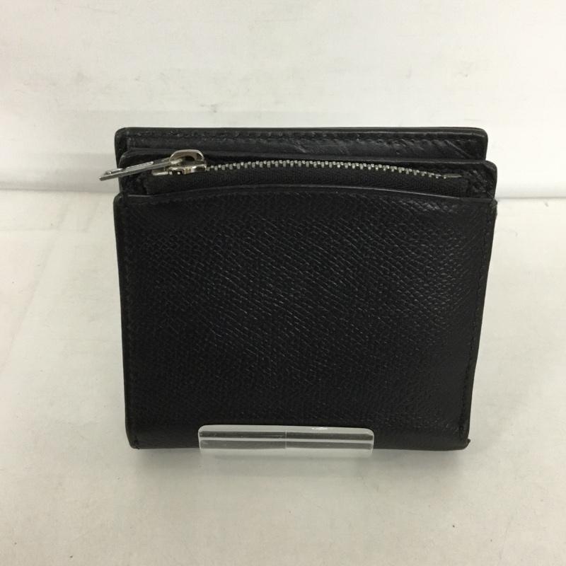 メゾン マルジェラ Maison Margiela 財布 二つ折り レザー 無地 黒 / ブラック /  メンズ USED 古着 中古 10128245
