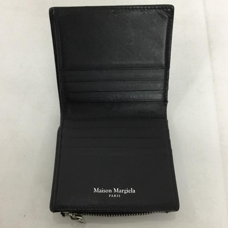 メゾン マルジェラ Maison Margiela 財布 二つ折り レザー 無地 黒 / ブラック /  メンズ USED 古着 中古 10128245
