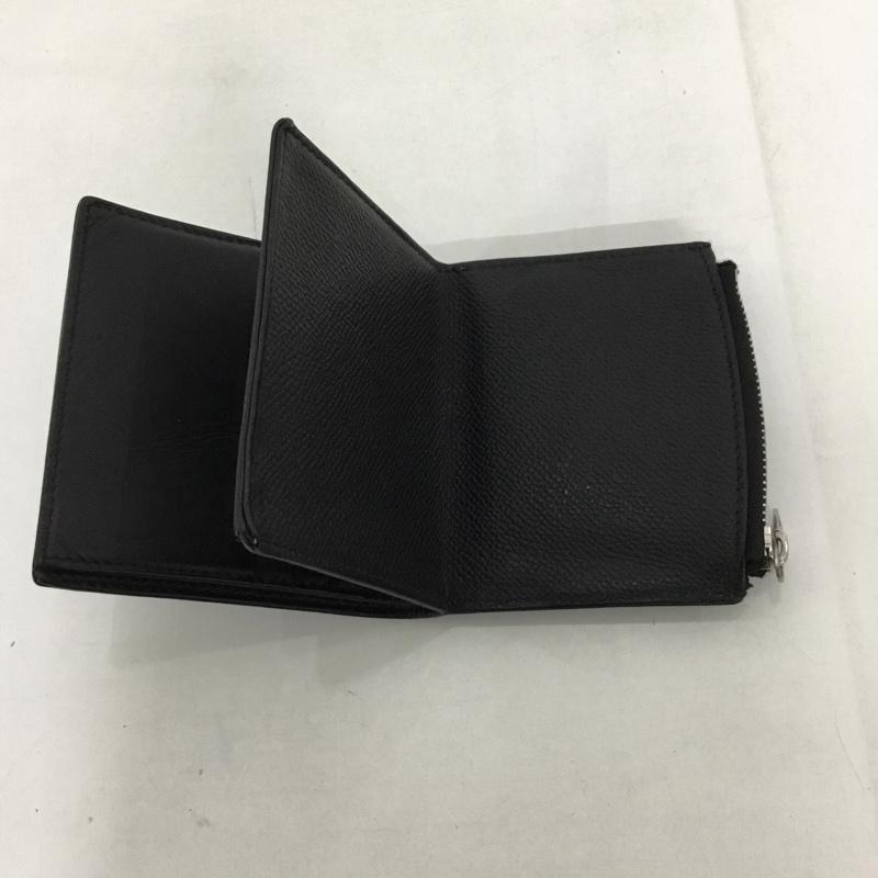 メゾン マルジェラ Maison Margiela 財布 二つ折り レザー 無地 黒 / ブラック /  メンズ USED 古着 中古 10128245