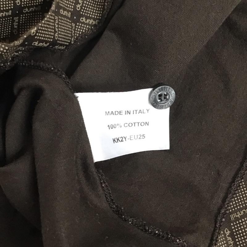 ダンヒル DUNHILL ポロシャツ 半袖 M 総柄 茶 / ブラウン /  メンズ USED 古着 中古 10128260