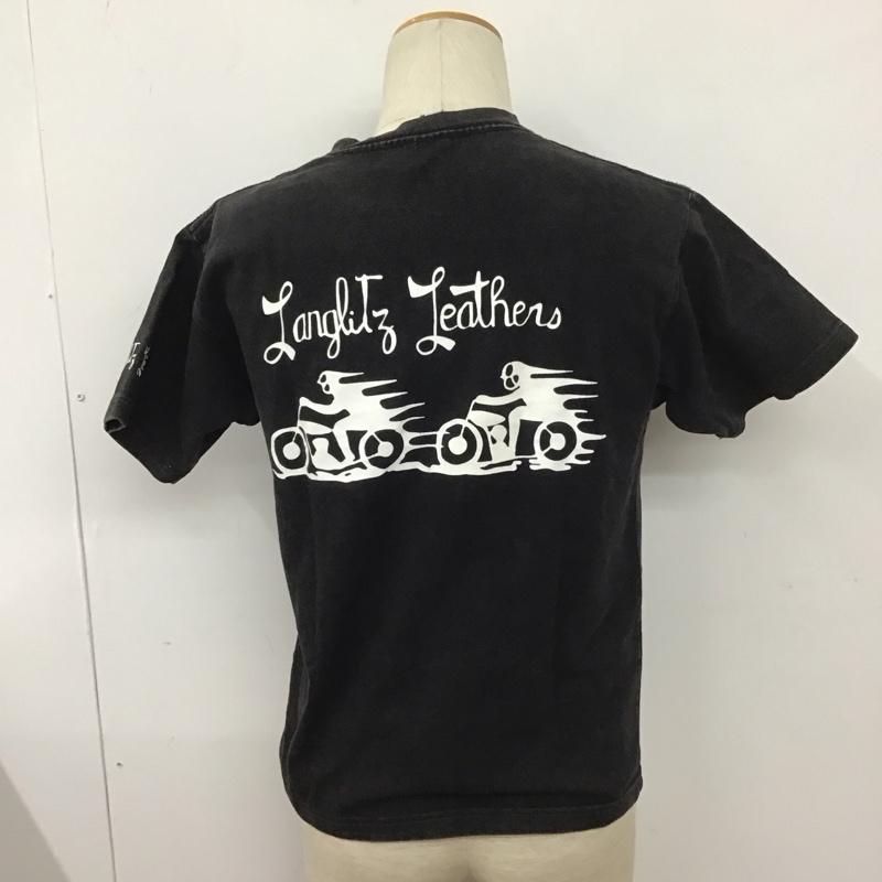 ラングリッツレザーズ Langlitz Leathers Tシャツ 半袖 M ロゴ、文字 X プリント 黒 / ブラック /  メンズ USED 古着 中古 10128275