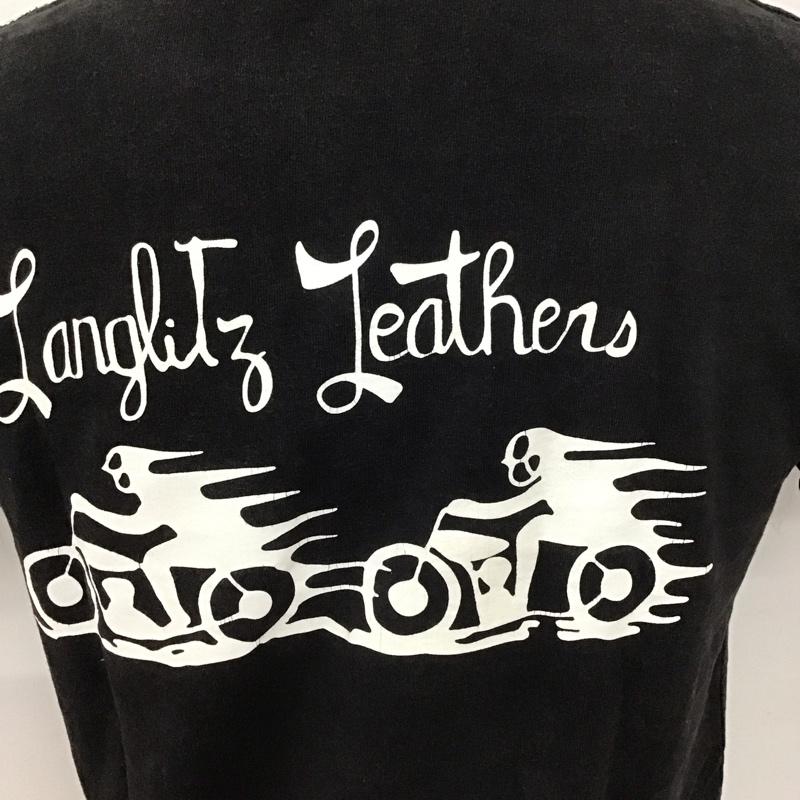 ラングリッツレザーズ Langlitz Leathers Tシャツ 半袖 M ロゴ、文字 X プリント 黒 / ブラック /  メンズ USED 古着 中古 10128275