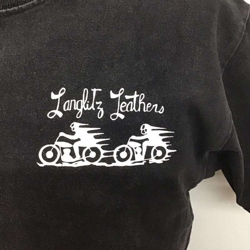 ラングリッツレザーズ Langlitz Leathers Tシャツ 半袖 M ロゴ、文字 X プリント 黒 / ブラック /  メンズ USED 古着 中古 10128275