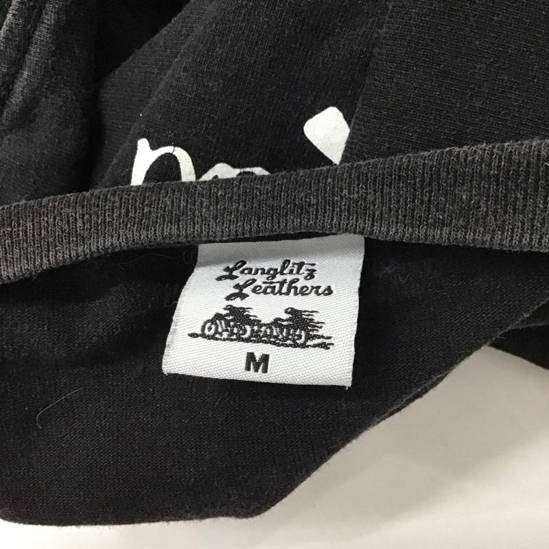ラングリッツレザーズ Langlitz Leathers Tシャツ 半袖 M ロゴ、文字 X プリント 黒 / ブラック /  メンズ USED 古着 中古 10128275