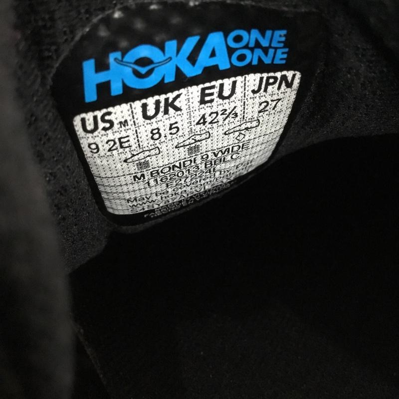 ホカオネオネ HOKA ONEONE スニーカー スニーカー 1162013 BONDI 9 WIDE 27cm 箱有 27.0cm ロゴ、文字 黒 / ブラック /  メンズ USED 古着 中古 10128278