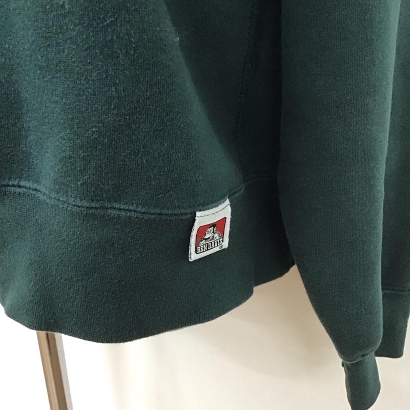 ベンデイビス BEN DAVIS トレーナー 長袖 L ロゴ、文字 X 刺繍 緑 / グリーン /  メンズ USED 古着 中古 10128283