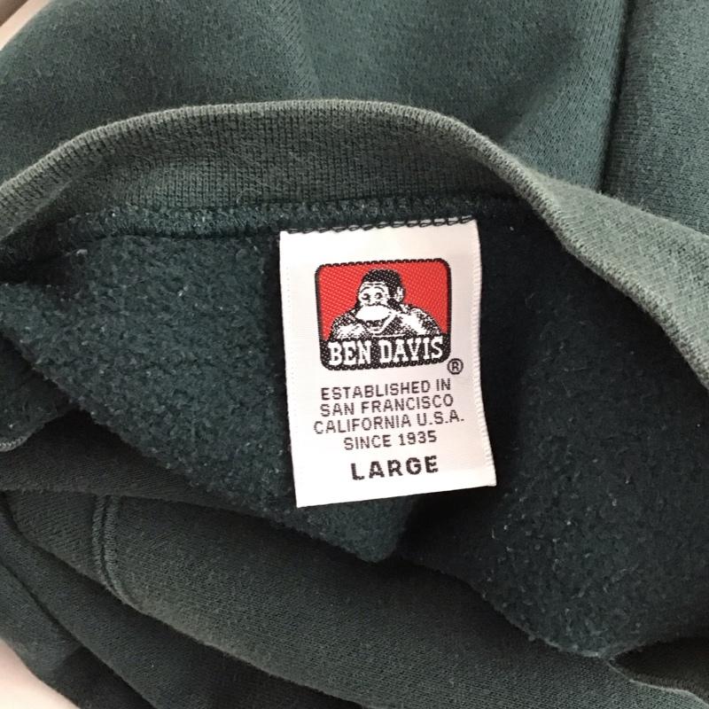 ベンデイビス BEN DAVIS トレーナー 長袖 L ロゴ、文字 X 刺繍 緑 / グリーン /  メンズ USED 古着 中古 10128283
