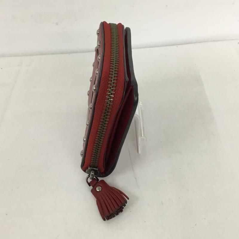 アニヤハインドマーチ ANYA HINDMARCH 財布 二つ折り 202151041-78 リボン スタッズ 箱有 ワンポイント 赤 / レッド /  レディース USED 古着 中古 10128298