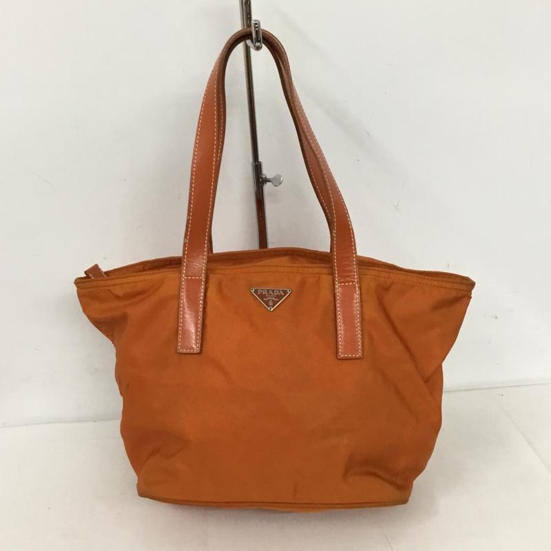 プラダ PRADA ハンドバッグ ハンドバッグ ロゴ、文字 橙 / オレンジ /  レディース USED 古着 中古 10128301