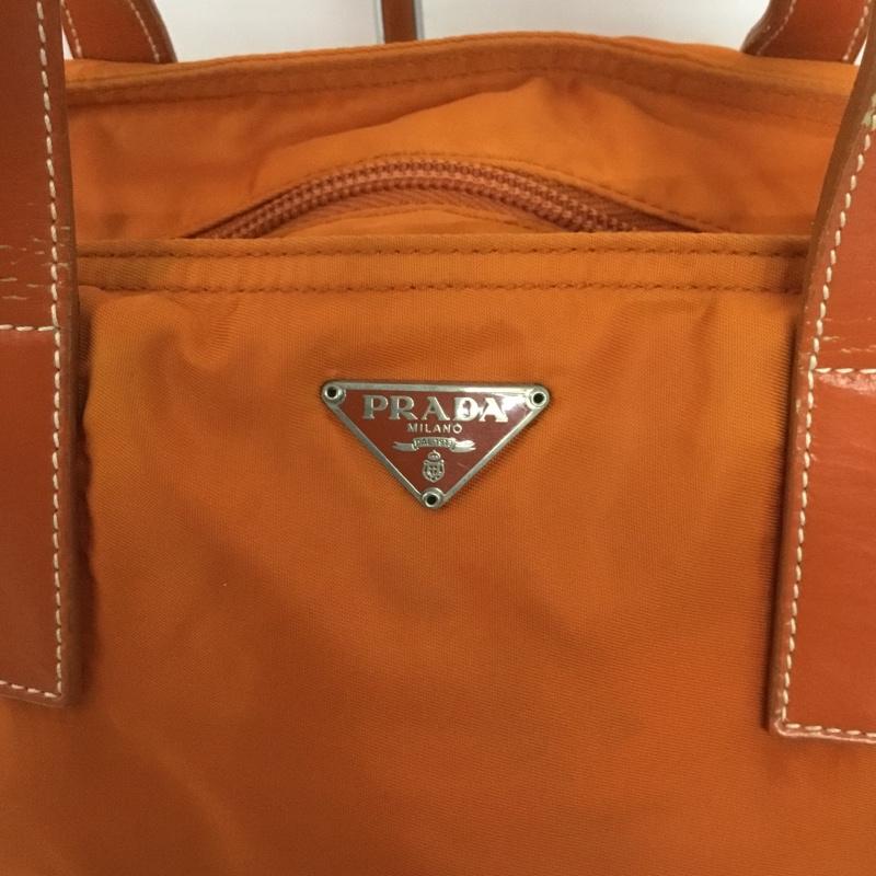 プラダ PRADA ハンドバッグ ハンドバッグ ロゴ、文字 橙 / オレンジ /  レディース USED 古着 中古 10128301