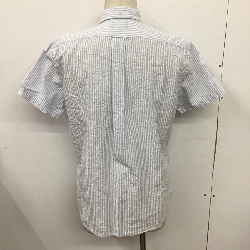 ランズエンド LAND S END シャツ、ブラウス 半袖 L チェック 白 / ホワイト / X 水色 / ライトブルー /  メンズ USED 古着 中古 10128307