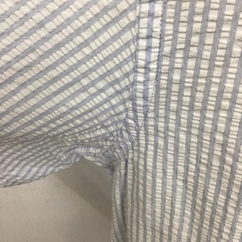 ランズエンド LAND S END シャツ、ブラウス 半袖 L チェック 白 / ホワイト / X 水色 / ライトブルー /  メンズ USED 古着 中古 10128307