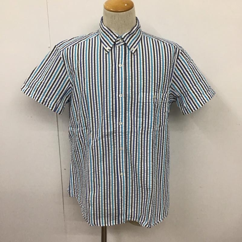 ランズエンド LAND S END シャツ、ブラウス 半袖 L ストライプ マルチカラー / マルチカラー /  メンズ USED 古着 中古 10128320