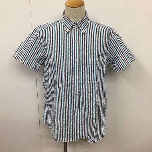 ランズエンド LAND S END シャツ、ブラウス 半袖 L ストライプ マルチカラー / マルチカラー /  メンズ USED 古着 中古 10128320