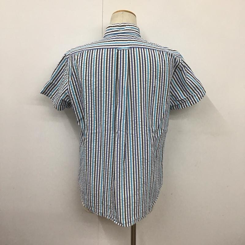 ランズエンド LAND S END シャツ、ブラウス 半袖 L ストライプ マルチカラー / マルチカラー /  メンズ USED 古着 中古 10128320