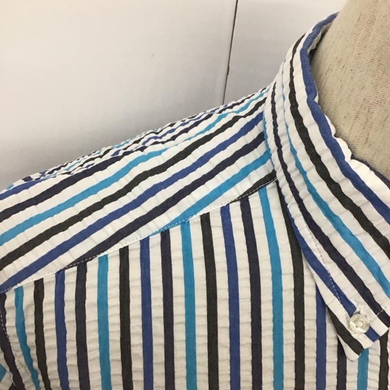 ランズエンド LAND S END シャツ、ブラウス 半袖 L ストライプ マルチカラー / マルチカラー /  メンズ USED 古着 中古 10128320