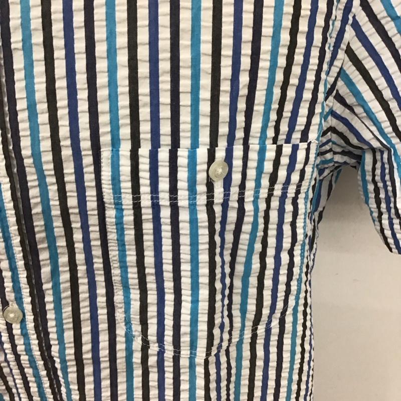 ランズエンド LAND S END シャツ、ブラウス 半袖 L ストライプ マルチカラー / マルチカラー /  メンズ USED 古着 中古 10128320