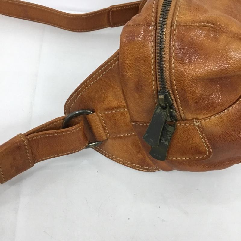 ゲンテン genten ウエストバッグ ウエストバッグ レザー ボディバッグ ロゴ、文字 茶 / ブラウン /  メンズ USED 古着 中古 10128325