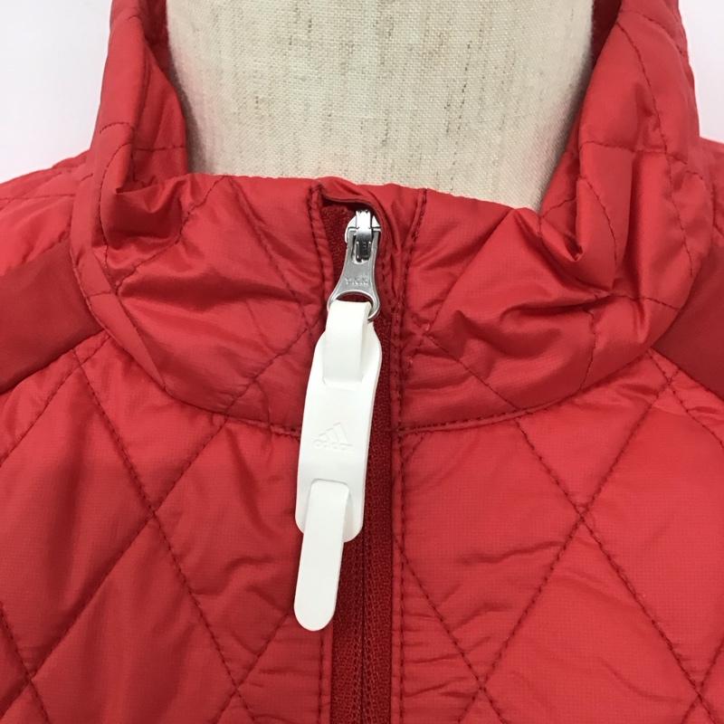 アディダス adidas ジャケット、上着 ジャンパー、ブルゾン L 無地 X ロゴ、文字 赤 / レッド /  レディース USED 古着 中古 10128365