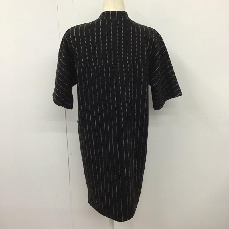 ザラ ZARA ワンピース ひざ丈スカート S ストライプ 黒 / ブラック /  レディース USED 古着 中古 10128366