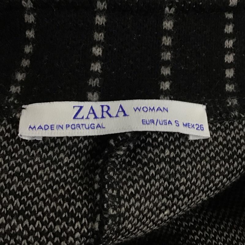 ザラ ZARA ワンピース ひざ丈スカート S ストライプ 黒 / ブラック /  レディース USED 古着 中古 10128366