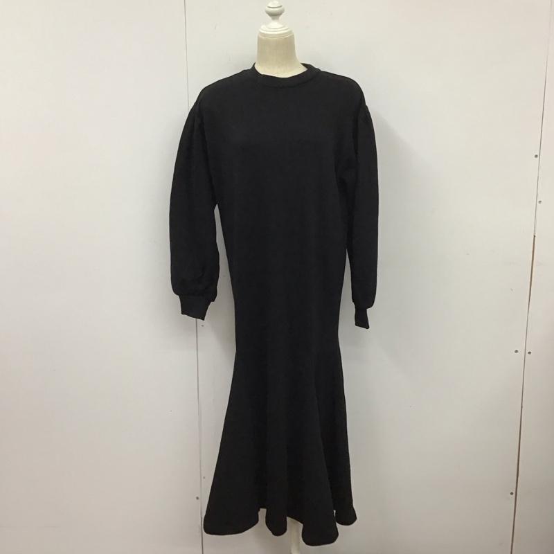 ローリーズファーム LOWRYS FARM ワンピース ロングスカート M 無地 黒 / ブラック /  レディース USED 古着 中古 10128374