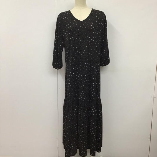 ニコアンド niko and... ワンピース ロングスカート L ドット 黒 / ブラック /  レディース USED 古着 中古 10128443