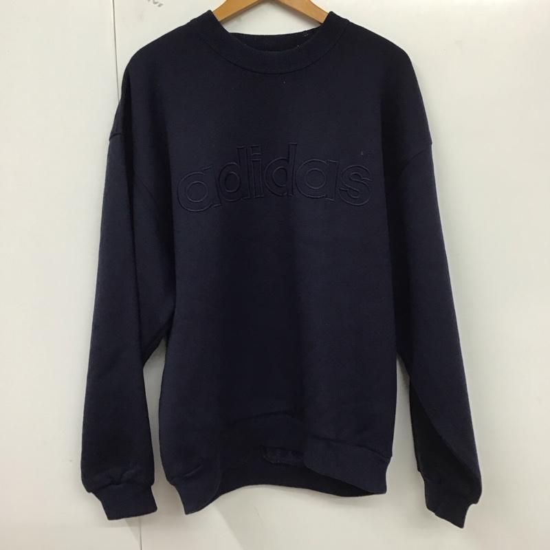 アディダス adidas トレーナー 長袖 無地 X ロゴ、文字 紺 / ネイビー /  メンズ USED 古着 中古 10128485
