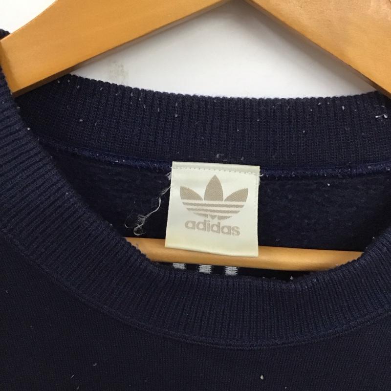 アディダス adidas トレーナー 長袖 無地 X ロゴ、文字 紺 / ネイビー /  メンズ USED 古着 中古 10128485