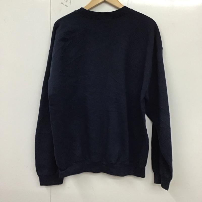 ギルダン GILDAN トレーナー 長袖 L ロゴ、文字 紺 / ネイビー /  メンズ USED 古着 中古 10128489