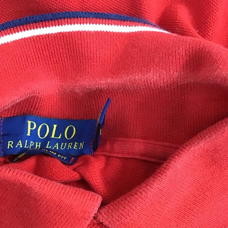 ポロラルフローレン POLO RALPH LAUREN ポロシャツ 半袖 M 無地 赤 / レッド /  メンズ USED 古着 中古 10128497