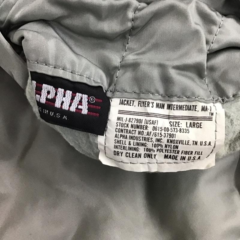 アルファインダストリー Alpha Industries ジャケット、上着 ジャンパー、ブルゾン L 無地 灰 / グレー /  メンズ USED 古着 中古 10128516