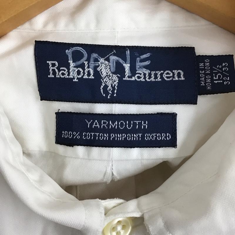 ラルフローレン RALPHLAUREN シャツ、ブラウス 長袖 ボタンダウンシャツ 無地 白 / ホワイト /  メンズ USED 古着 中古 10128584